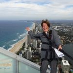 Helen at the top of the Q1 just before a wedding